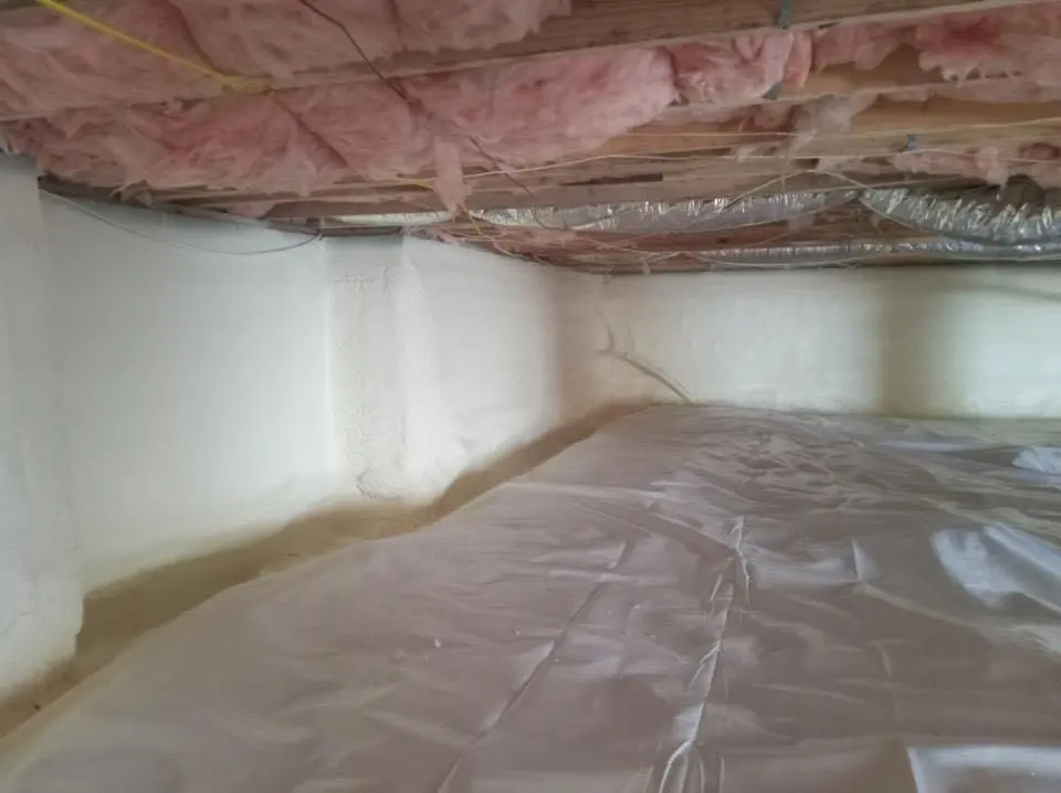 Crawl space encapsulation with closed-cell spray foam for Roof Waterproofing in Damascus